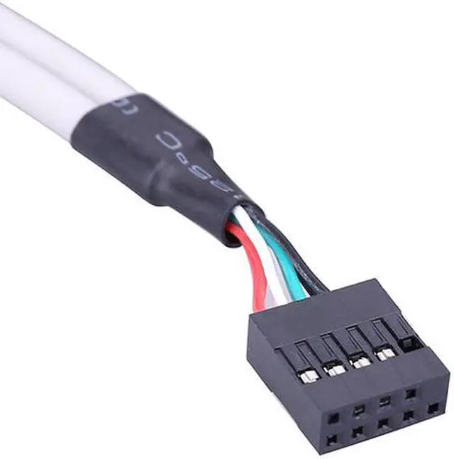 Alt view image 4 of 5 - EnLabs 2 Port USB 2.0 Bracket Cable,Motherboard USB 2.0 9pin to 2 x Female Adapter Splitter Cable w/ Full-Profile PCI Slot Cover - (1ft/30CM, Gray)