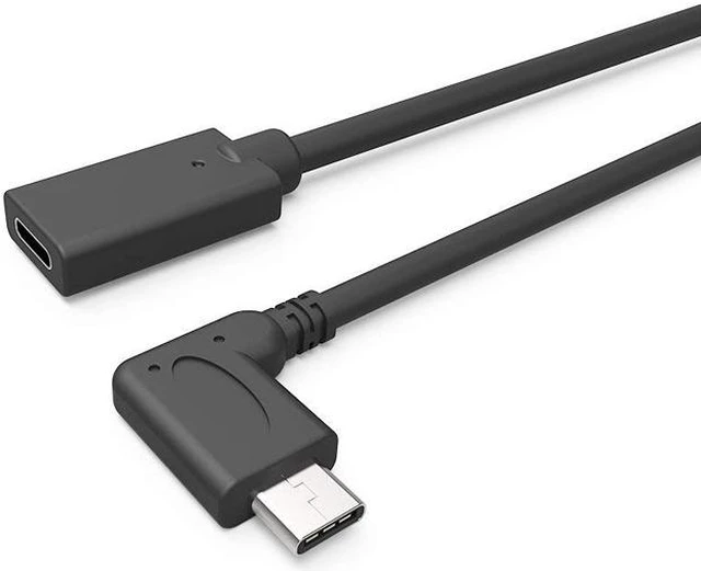 Alt view image 4 of 5 - EnLabs USB10GCMF1M90 USB Type C Male to Female Adapter,USB-C USB 3.1 Type-C Right & Left Angled 90 Degree Male to Female 3A/10Gbps Extension Cable for Laptop & Tablet & Mobile Phone - 3.3FT,Black