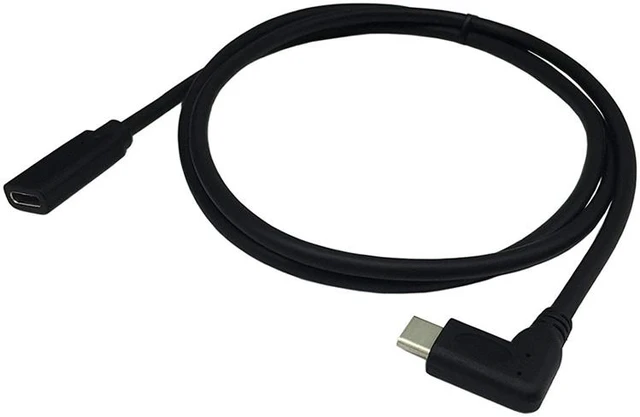 Alt view image 3 of 5 - EnLabs USB10GCMF1M90 USB Type C Male to Female Adapter,USB-C USB 3.1 Type-C Right & Left Angled 90 Degree Male to Female 3A/10Gbps Extension Cable for Laptop & Tablet & Mobile Phone - 3.3FT,Black