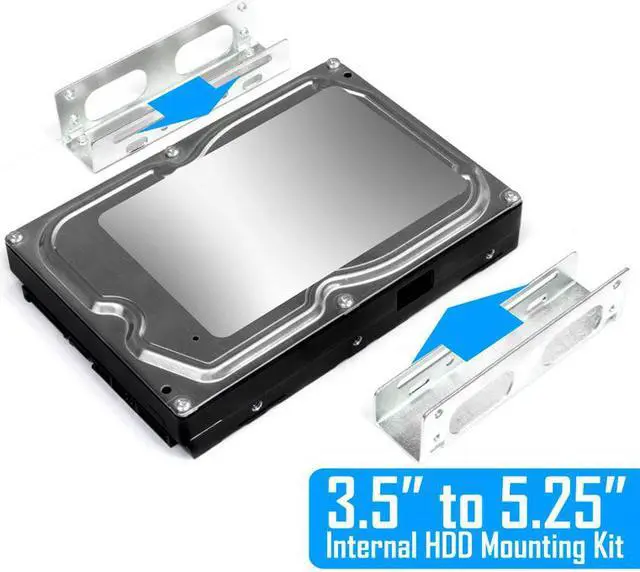 Alt view image 4 of 5 - Internal 3.5" to 5.25" Bay Hard Disk Drive HDD Mounting Bracket Adapter Metal Kit - 3.5 to 5.25 HDD Drive Holder,Convert Any 3.5” Solid State Drive / HDD Into One 5.25 Inch Drive Bay