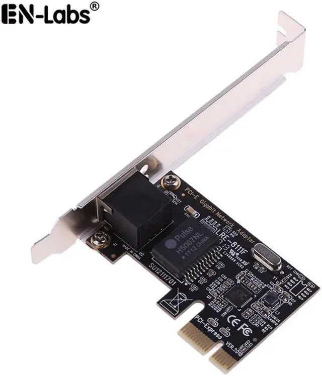Main image of EnLabs PCIEGIGABIT Gigabit Ethernet PCI Express PCI-E Network Card 10/100/1000Mbps RJ45 LAN Adapter Converter for Desktop PC w/ Full-Profile PCI Slot Cover (Newest Realtek RTL8111F chipest)