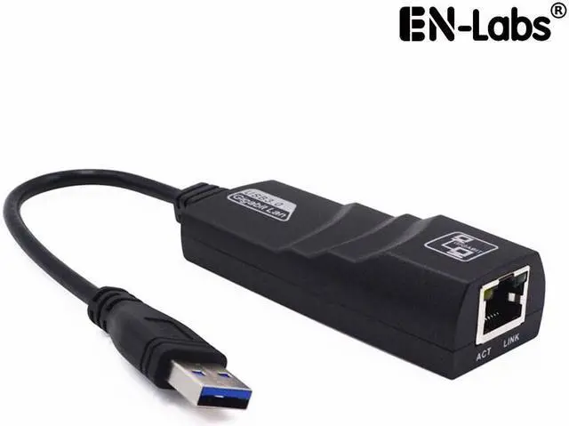 Main image of EnLabs U3GIGABIT USB 3.0 to 10/100/1000 Gigabit Ethernet Internet Adapter,USB 3.0 to Ethernet , USB 3 to Ethernet , USB to Gigabit Ethernet , USB to RJ45 Lan Network w/ LED Indicators