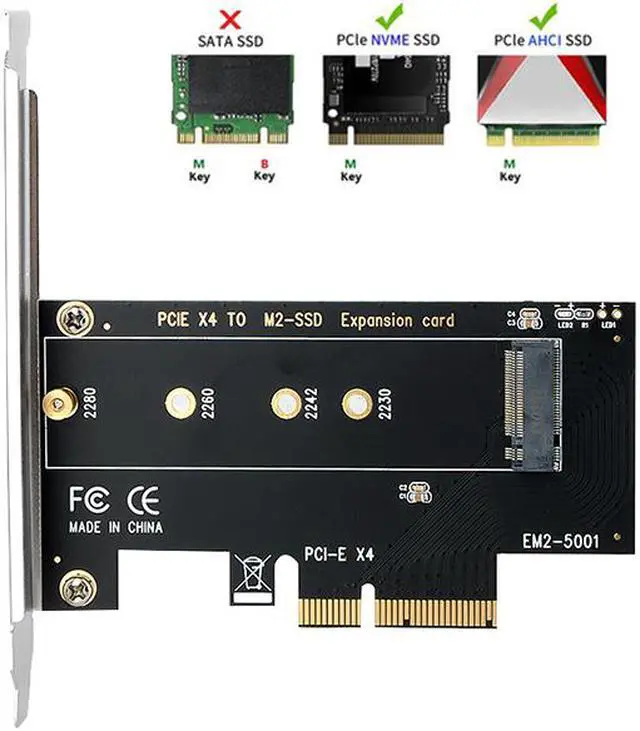 Alt view image 7 of 7 - EnLabs PCIENVMELOW NVME PCIe Adapter, M.2 NVME SSD to PCI Express 3.0 Host Controller Expansion Card with Low Profile Bracket,M.2 M-Key NVME to  PCIe X4  Adapter for PC, Support 2230 2242 2260 2280