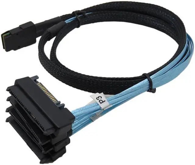 Alt view image 4 of 4 - Internal 36 Pin Mini SAS SFF-8087 Host/Controller  to 4x SAS 29Pin SFF-8482 Target/Backplane Hard Disk ,Power by SATA 15pin - 1.64FT / 0.5 meter