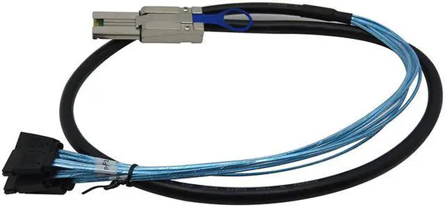 Alt view image 3 of 5 - EnLabs SFF80884SATA1M Mini SAS 36Pin (SFF-8088) Male to 4 SATA 7Pin Female Cable with Latch, External Mini SAS SFF8088 Host/Controller to 4 SATA Target/Backplane - 3.3FT