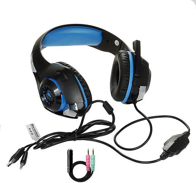 Alt view image 2 of 6 - EnLabs 3.5MM Gaming Headset Headphone w/ Microphone for PS4 Xbox One Cellphone Mac Laptops Computer - Crystal Stereo Bass Surround Sound, Noise Reduction Game Earphone-Volume Control with LED Lighting