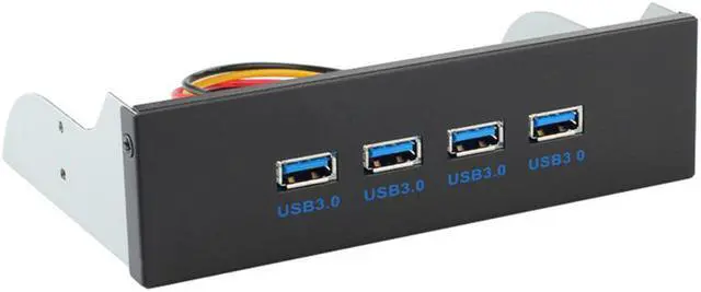Alt view image 2 of 6 - 4 Ports USB 3.0 5.25 inch Metal Front Panel USB Hub,Motherboard USB 20 pin to 4 x USB 3.0 Spliter Adapter Cable w/ 5.25 inch Metal Bracket