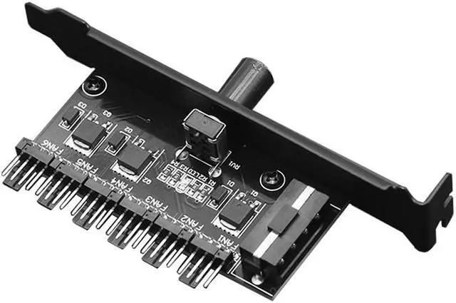 Alt view image 2 of 3 - Enlabs PCIFANCO6D 6 Channel 4-pin Fan speed Controller w/ OFF Switch - Fan RPM Speed Reduce Regulator w/ PCI Slot Cover - Molex 4pin to 6 Port 4Pin Case/CPU Fan Hub Splitter - 3pin fan Compatible