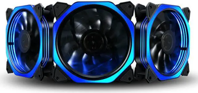 Alt view image 2 of 2 - Multi-Lay LED Light 120MM 12CM PC Computer Case Cooling Fan Powered by 4 Pin / 3 Pin - Blue LED
