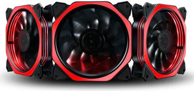 Alt view image 2 of 2 - Multi-Lay LED Light 120MM 12CM PC Computer Case Cooling Fan Powered by 4 Pin / 3 Pin - Red LED