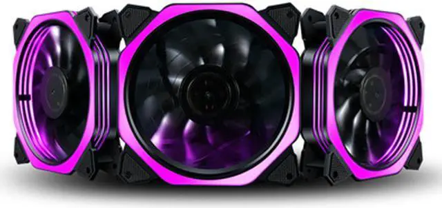 Alt view image 2 of 2 - Multi-Lay LED Light 120MM 12CM PC Computer Case Cooling Fan Powered by 4 Pin / 3 Pin - Purple LED