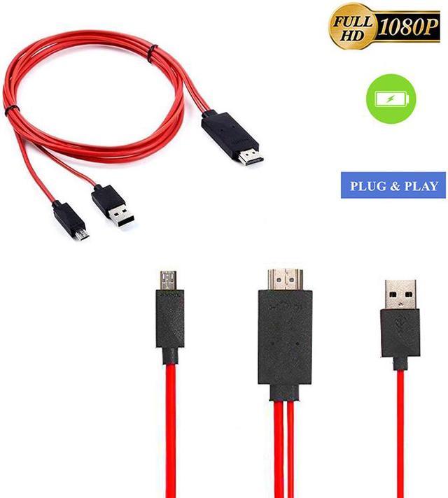 MHL Micro USB vers HDMI 1080p HDTV Adapteur câble pour Samsung Galaxy Note  1,2,3 et Galaxy S3/S4/S5/S6