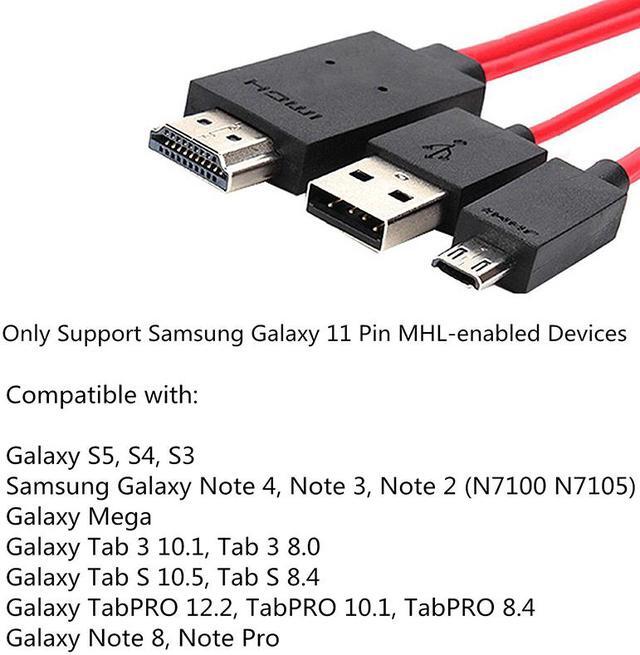 Alt view image 6 of 6 - MHL Micor USB to HDMI Cable,11 Pin Micro USB to HDMI Adapter Cable 1080P HDTV For Samsung Galaxy S5 S4 S3 Note 3 Note 2 Galaxy Tab 3 8.0 Tab 3 10.1 Tab Pro Galaxy Note 8 Note Pro 12.2