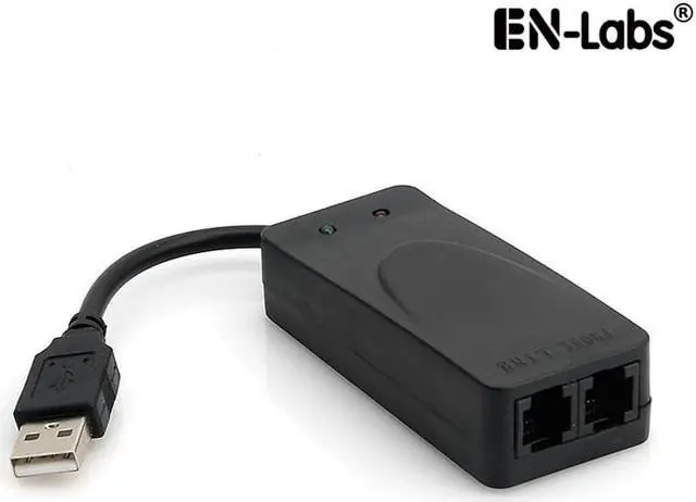 Main image of EnLabs USB 56K Voice Fax Data External V.90 V.92 Modem With Dual Ports,Support Auto-Dial, Tone and Pulse Dialing, Auto Answer, Auto Retrain Compatible w/ Windows XP/Vista/Win 7 8 10