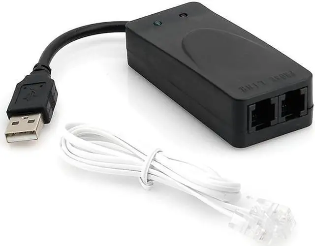 Alt view image 4 of 5 - EnLabs USB 56K Voice Fax Data External V.90 V.92 Modem With Dual Ports,Support Auto-Dial, Tone and Pulse Dialing, Auto Answer, Auto Retrain Compatible w/ Windows XP/Vista/Win 7 8 10
