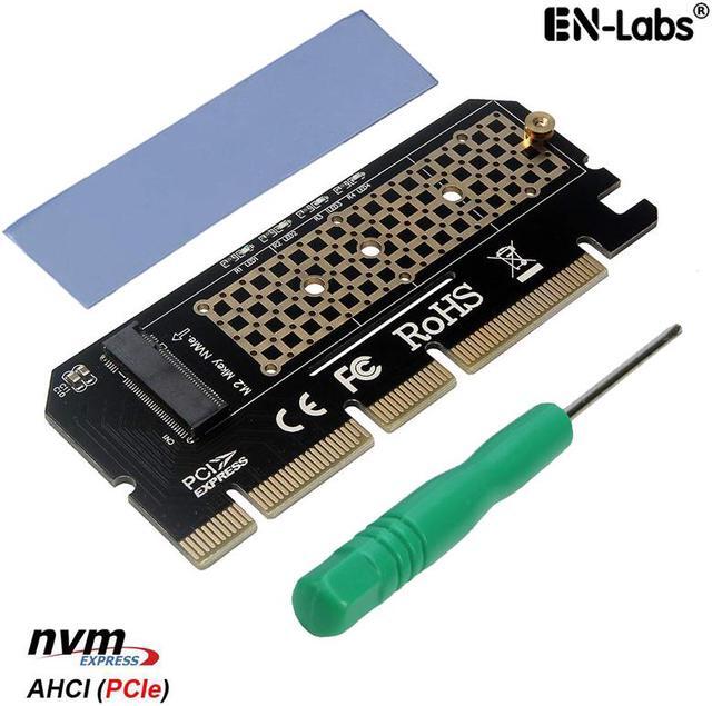 Main image of EnLabs PCIEX16TONVME M Key M.2 PCIe NVMe SSD to PCI-e Express 3.0 x4 x8 x16 Adapter Card Converter w/ Thermal Pad, Support PCIe Channel NVMe AHCI SSD 2230 2242 2260 2280