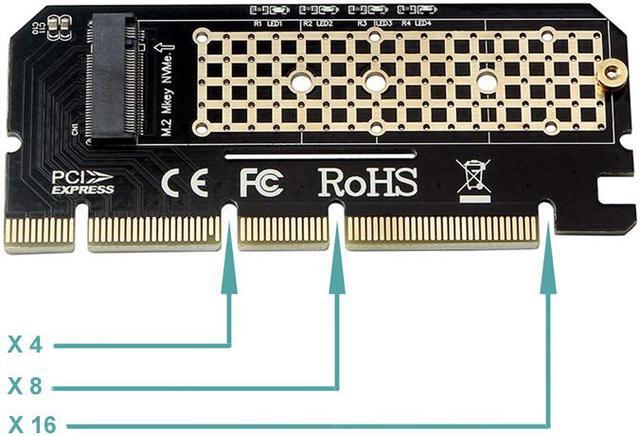 Alt view image 4 of 7 - EnLabs PCIEX16TONVME M Key M.2 PCIe NVMe SSD to PCI-e Express 3.0 x4 x8 x16 Adapter Card Converter w/ Thermal Pad, Support PCIe Channel NVMe AHCI SSD 2230 2242 2260 2280