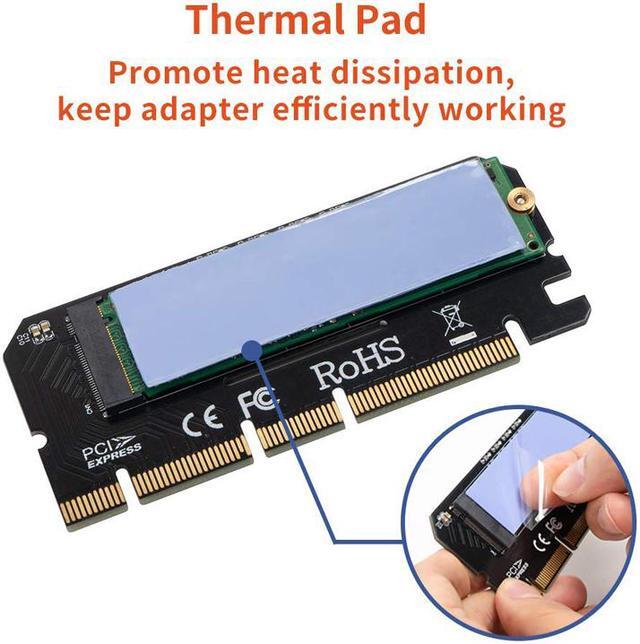 Alt view image 7 of 7 - EnLabs PCIEX16TONVME M Key M.2 PCIe NVMe SSD to PCI-e Express 3.0 x4 x8 x16 Adapter Card Converter w/ Thermal Pad, Support PCIe Channel NVMe AHCI SSD 2230 2242 2260 2280