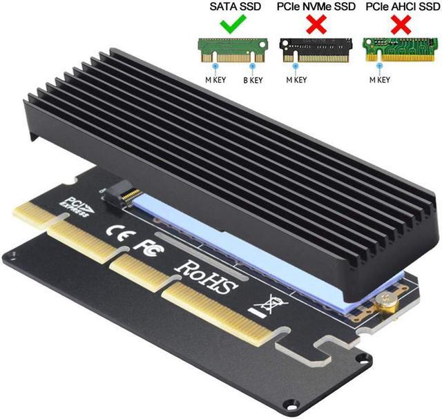 Alt view image 3 of 7 - EnLabs PCIEX16TONVMEPR PCI Express 3.0 x16 x8 x4 to PCIe-Based M Key M.2 NVMe and AHCI SSD Adapter Card with Heat Sink and Thermal Pad Compatible with 2230 2242 2260 2280 M-Key PCIe NVMe M.2 SSD