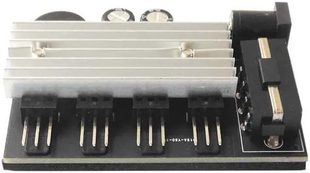 Alt view image 2 of 4 - 4 Channel Computer PC Case CPU Cooler 3pin cooling fan speed temperature controller, 4 Way 3 pin Fan Hub Power Supply Splitter by Molex 4Pin