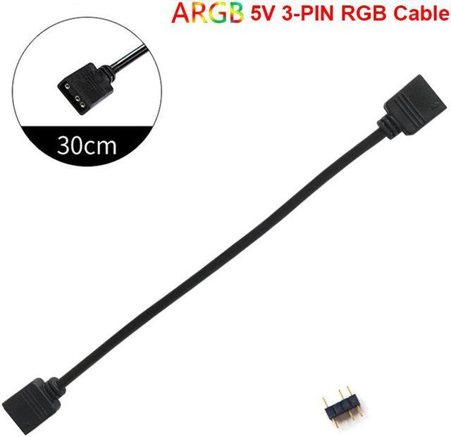 Alt view image 2 of 3 - Enlabs 5 Pack 5V 3-Pin RGB Female to Female RBW LED Strip Extension Cable w/ Gender Changer Adapter - 1 Foot