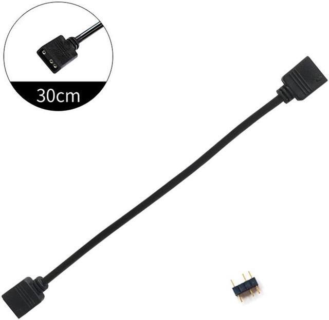 Alt view image 3 of 3 - Enlabs 5 Pack 5V 3-Pin RGB Female to Female RBW LED Strip Extension Cable w/ Gender Changer Adapter - 1 Foot