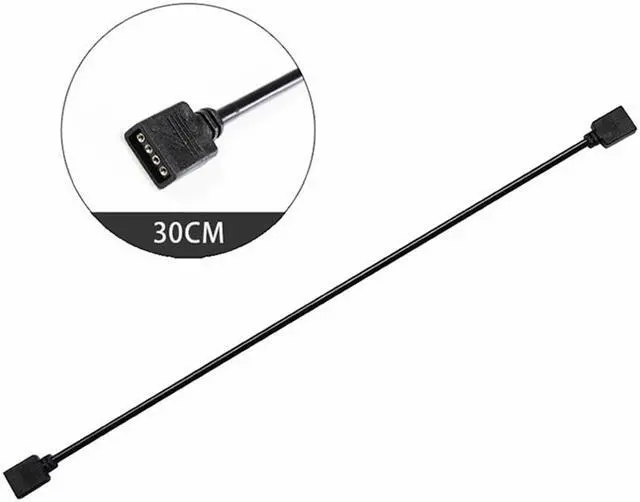 Alt view image 4 of 4 - Enlabs 5 Pack 12V 4-Pin RGB Female to Female RBW LED Strip Extension Cable w/ Gender Changer Adapter - 1 Foot