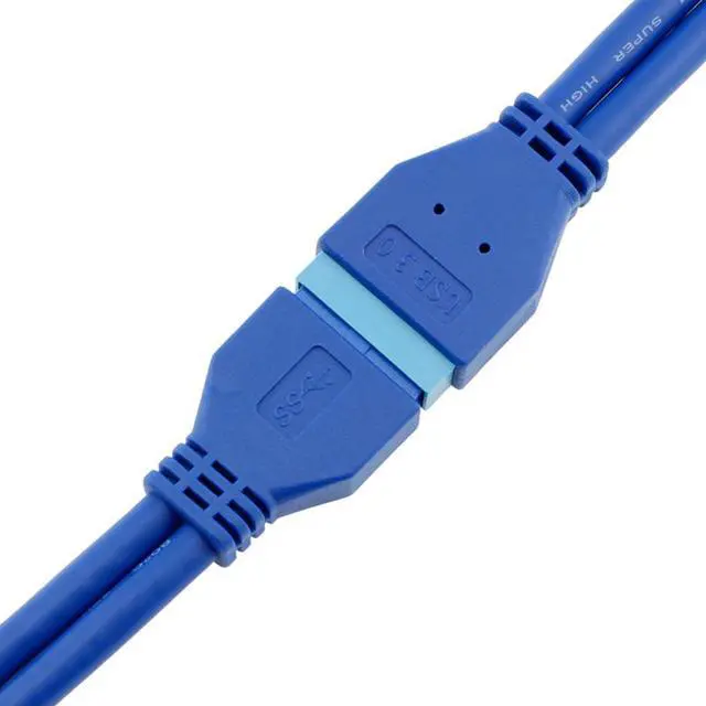 Alt view image 3 of 4 - USB 3.0 Motherboard 20 Pin Header Extension Adapter Cable, USB 20-pin Connector Male to Female USB3 Extender Cable-1.64FT
