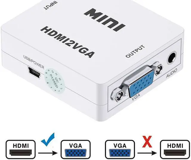 Alt view image 2 of 4 - EnLabs BOXHDMI2VGA HD 1080P HDMI to VGA w/ 3.5mm Stereo Audio Video Converter Adapter for HDTVs, Monitors, Projector,Laptop Desktop Computer- 1920x1080p Resolution Ready