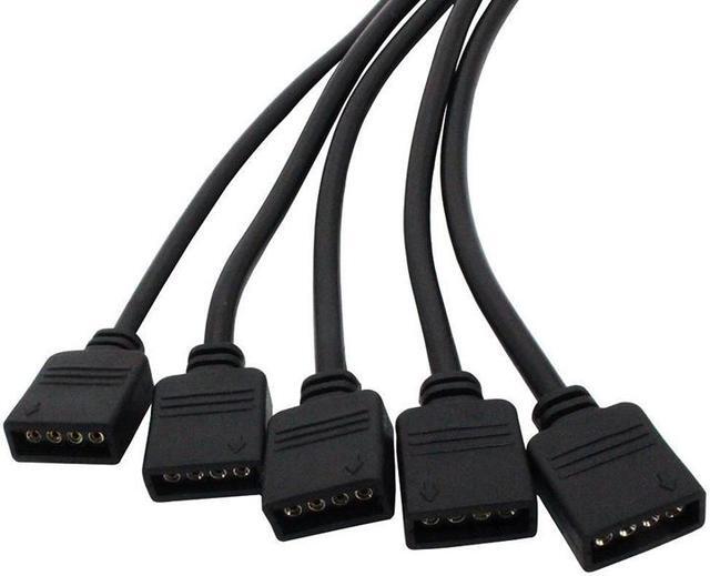 Alt view image 5 of 6 - EnLabs 2 Pack 1-to-5 4 Pins RGB Splitter Y Cable,LED Strip RGB Case Fans 5 Way RGB Hub Compatible with ASUS Aura Sync / Gigabyte RGB Fusion / MSI Mystic Light and w/ 12V 4pin RGB Header