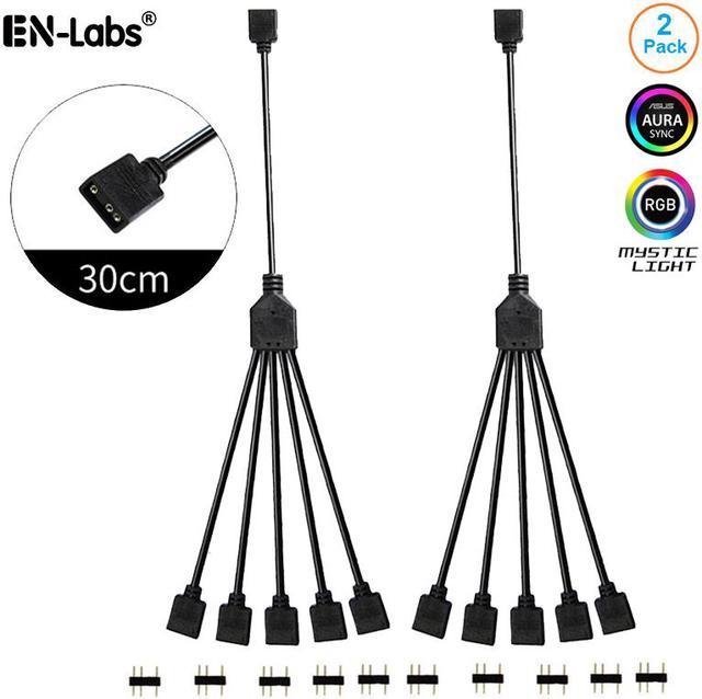 30cm Addressable RGB Extension Cable with Male Pins / 2-Pack