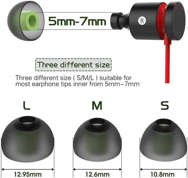 Alt view image 6 of 7 - In Ear Silicone Earphone Holder Replacement Silicone Earbud Tips for Most 5mm-7mm Inner Tips Sport Earphone in-Ear Earphones (6 Pairs,S/M/L 2 Pairs each Size )