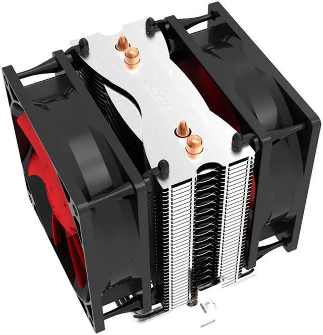 Alt view image 3 of 5 - 2x6mm Copper heatpipe Heatsink with Dua 80mm 3pin Fan CPU Cooler Radiator for AMD Socket 754/939/AM2/AM2+/AM3/FM1 Intel LGA 775/1156/1155/115X