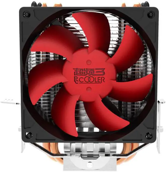 Alt view image 4 of 5 - 2x6mm Copper heatpipe Heatsink with Dua 80mm 3pin Fan CPU Cooler Radiator for AMD Socket 754/939/AM2/AM2+/AM3/FM1 Intel LGA 775/1156/1155/115X