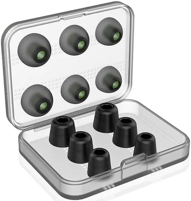 Alt view image 2 of 7 - Memory Foam Earphone Tips Replacement Earbud Tips Blocking Out Ambient Noise Inner 5mm for Gaming Earphone In Ear w/ 5mm-7mm Tips  (6 Pairs,S/M/L 2 Pairs each Size ) - Black