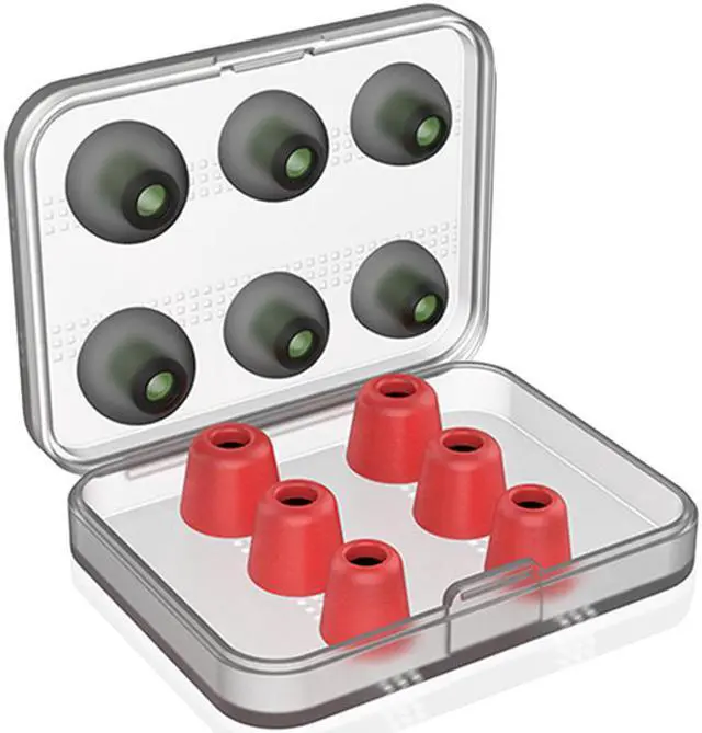 Main image of Memory Foam Earphone Tips Replacement Earbud Tips Blocking Out Ambient Noise Inner 5mm for Gaming Earphone In Ear w/ 5mm-7mm Tips  (6 Pairs,S/M/L 2 Pairs each Size ) - Red