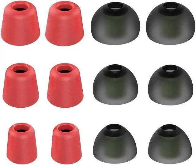 Alt view image 2 of 5 - Memory Foam Earphone Tips Replacement Earbud Tips Blocking Out Ambient Noise Inner 5mm for Gaming Earphone In Ear w/ 5mm-7mm Tips  (6 Pairs,S/M/L 2 Pairs each Size ) - Red