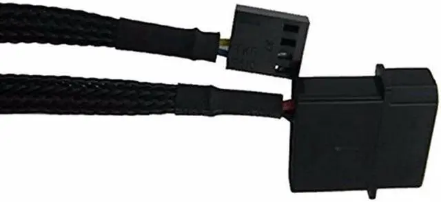 Alt view image 5 of 6 - Molex to 3 Pin 4 Pin Fan Power Splitter Adapter, IDE LP4 to 4 Ports PWM Fan Hub for 12V Desktop Computer Chassis CPU Cooler Case Fans - 16 Inches, Sleeved Black