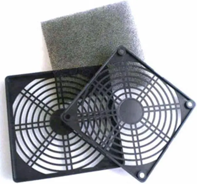 Alt view image 4 of 7 - 9CM Computer Guard Black Plastic Dustproof Dust Filterable 90mm PC Case Fan Cooler Filter Cover Bracket w/ Foam,95x95mm
