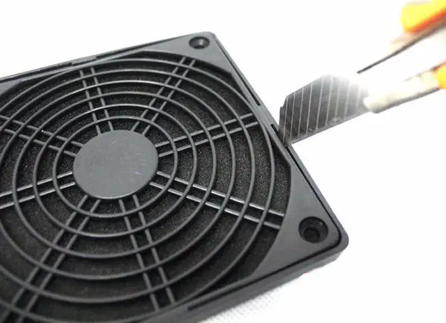 Alt view image 5 of 7 - 9CM Computer Guard Black Plastic Dustproof Dust Filterable 90mm PC Case Fan Cooler Filter Cover Bracket w/ Foam,95x95mm
