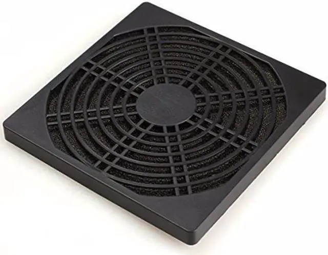 Main image of 12CM Computer Guard Black Plastic Dustproof Dust Filterable 120mm PC Case Fan Cooler Filter Cover w/ Foam,125x125mm
