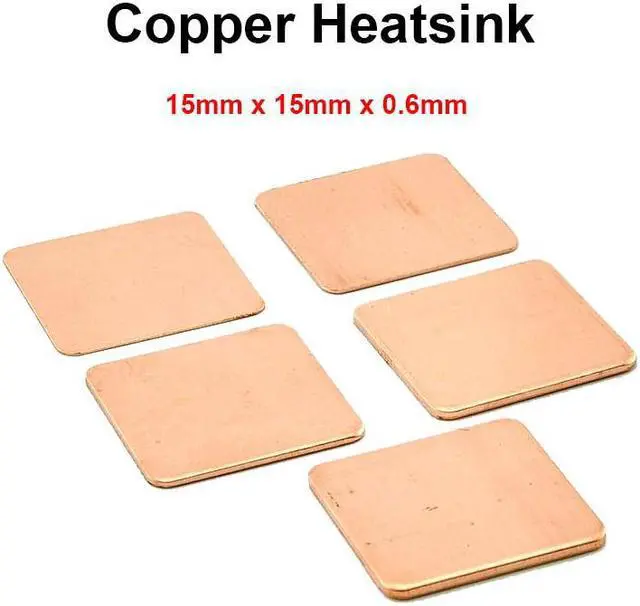 Alt view image 2 of 4 - New Premium 10pcs/lot 15x15x0.6mm DIY Copper Shim Heatsink thermal Pad for Laptop GPU CPU VGA Chip RAM Memory chips Copper Heat sink
