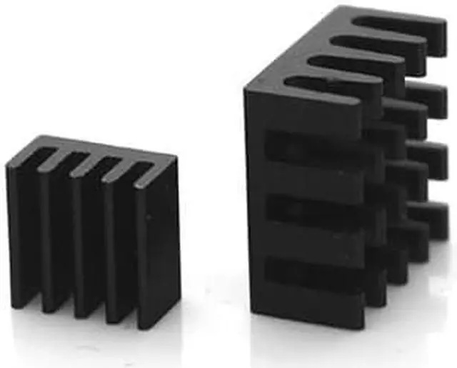 Alt view image 4 of 5 - 5 Sets/10pcs Raspberry Pi B+ Pi 2 Pi 3 Anodized Black Aluminum Heat Sink Radiator CPU RAM cooler,LAN cooling (2 Heatsinks/Kit)