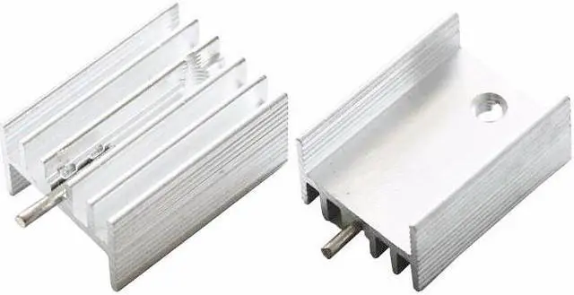 Alt view image 3 of 5 - 10pcs/lot Silver Aluminum 25x15x11mm TO-220 TO220 heatsink radiator for MOS,7805 Triode Transistors Cooler IC Chip dissipation