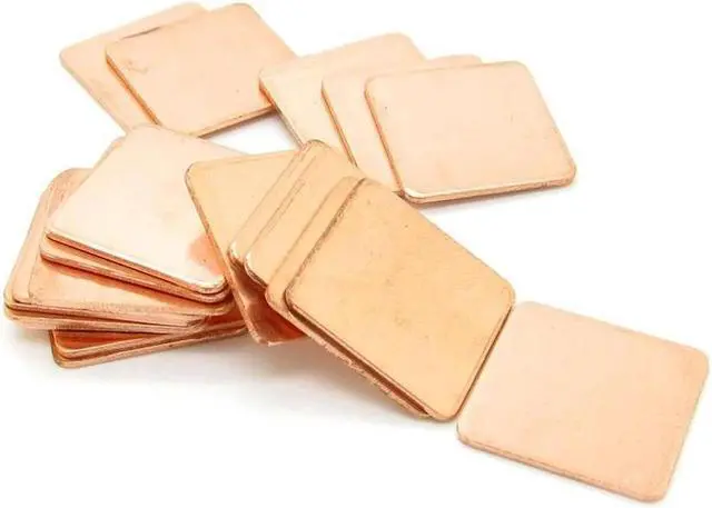 Alt view image 3 of 4 - New Premium 10pcs/lot 15x15x0.6mm DIY Copper Shim Heatsink thermal Pad for Laptop GPU CPU VGA Chip RAM Memory chips Copper Heat sink