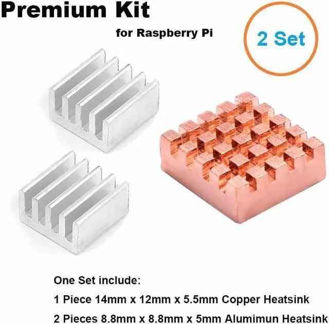 Main image of Premium 2Set(6pcs) CPU RAM LAN Heatsink Cooler Kit,Mini PC Raspberry Pi 2, Raspberry Pi A A+, Raspberry Pi B B+ Radiator Cooling