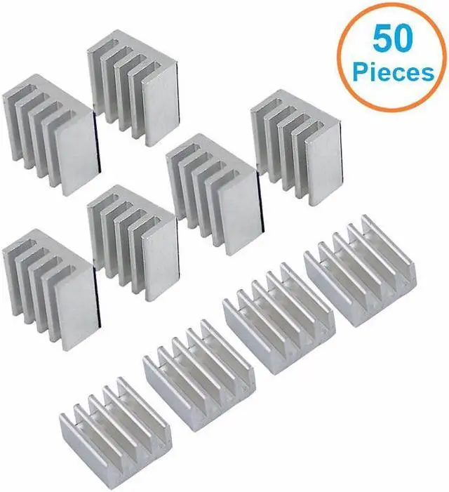 Main image of 50pcs/lot Aluminum Heatsink 8.8*8.8*5mm Electronic Chip Radiator Cooler w/ 3M9448a Thermal Double Sided Adhesive Tape for IC,3D Printer,Motherboard,GPU,Xbox Cooling