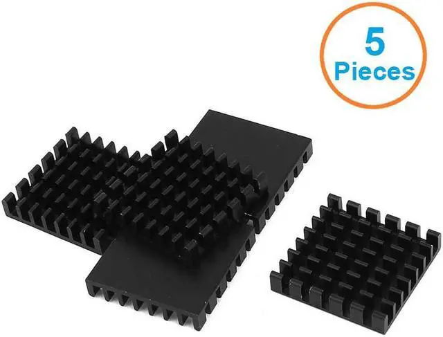 Main image of 5pcs/lot Anodized Black Aluminum Heatsink 25x25x5mm Electronic Chip Cooling Radiator Cooler for power IC,Electric chipset etc.