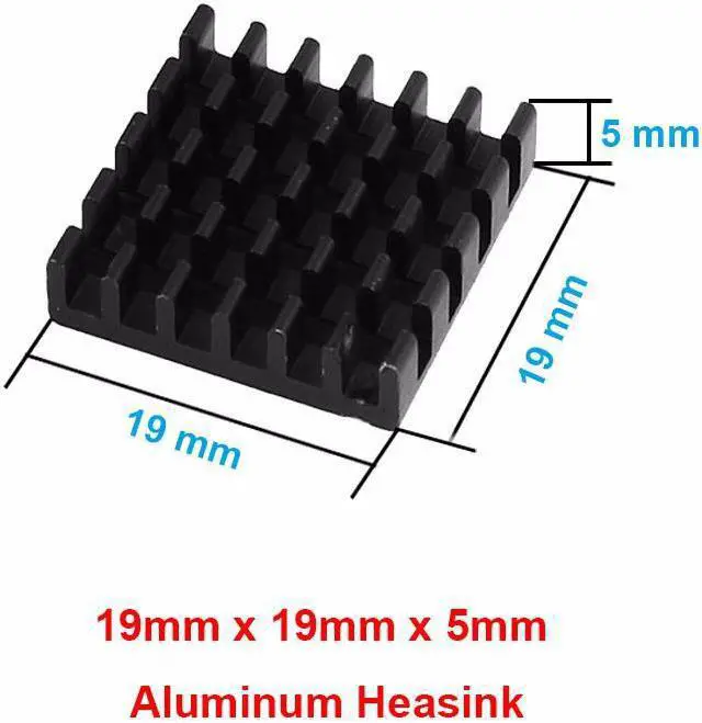 Alt view image 2 of 2 - 10pcs/lot Anodized Black Aluminum Heatsink 19x19x5mm Electronic Cooling Radiator Cooler for Graphics Video Card, IC,Motherboard