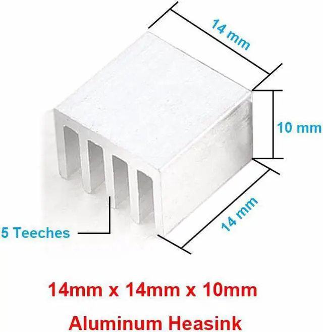 Alt view image 2 of 2 - 20pcs/lot Aluminum Heatsink 14x14x10mm Electronic Chip Cooling Radiator Cooler for IC MOSFET SCR,Router Heat Sink Extrusion Fins